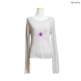 (3color) Soft Flower Sheer Wool Knit