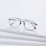 Knouun Square titanium glasses CODE. 102. G Black N Gray