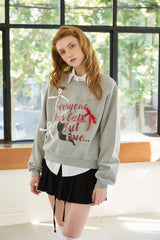  CHARLOTTE CAT RIBBON SWEATSHIRT / MELANGE