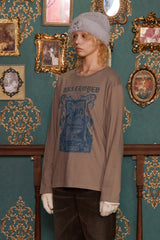 ガーデンフレームロングスリーブTシャツ/ ベージュ