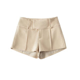 Classic Pleats Mini Shorts