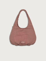 Check Padded Hobo Bag - Red