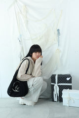 studs nylon knitzip hoodie(white)