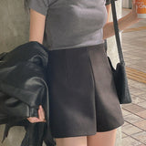 Twosome wool high-waist mini shorts