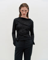 DOZI - Draped Jersey Top _BEIGE