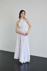 PEARL HALTERNECK TOP / WHITE