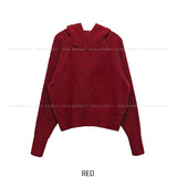 Sein High Neck Hood Knit Cardigan