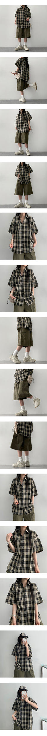 Mitur cotton banding half-length cargo shorts