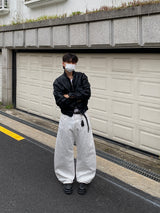 Yuf Curved Cotton Wide Pants (White)