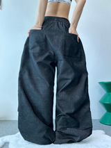 ステッチングポイントパラシュートデニムパンツ🖤