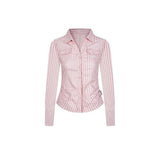 Rosy Stripe Pocket Shirt 232719392