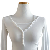 Dear Peach Touch Golji Strap Long Sleeve Top (3 colors)