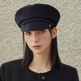 Metal Tip Wool Matroos Cap / Black