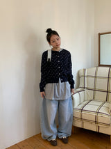 ヒプスタッドデニムワイドパンツ