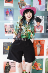  High-waisted loose wide-leg shorts that flatter the figure and make you look slimmer.