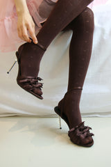 mini heart line tights (brown)