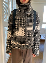 Pitanne Dot Patch Knit Cardigan Jacket