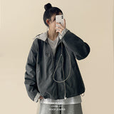 Tick checkered lining high neck padded jumper