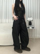 Stud Cross Wide Denim Pants
