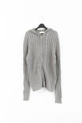 cable knitting hood zip-up(3colors)