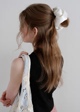 Pearl Satin Scrunchie_Large_Light Ivory