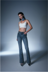 Slit Boots Cut Denim Pants