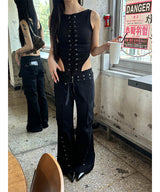 Curve islet sleeveless(3color)