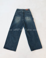 Abel dark blue long wide jeans