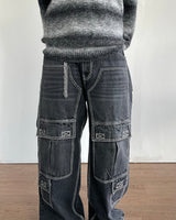 ダブルニーステッチデニムパンツ
