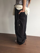 Peep Wide Cargo Pants (3color)