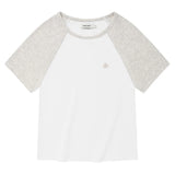 KIRSH プレーンカラーミックスラグランクロップ Tシャツ【グレー】