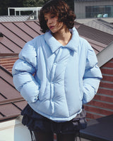 CURVE LINE COLLARED DOWN PUFFER (SKY BLUE)