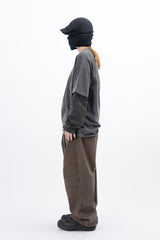 Eco Knee Incision Curved Wide Pants