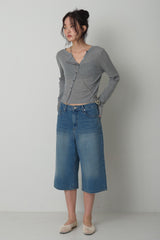 Oblique Tencel Cardigan_Melange gray