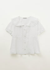 Vented Peter Pan Collar Blouse (White)