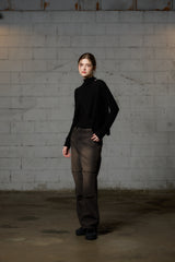 AKARI PPINTUCK DENIM PANTS / BLACK