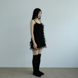 SHA EMBROIDERY CANCAN DRESS _BLACK