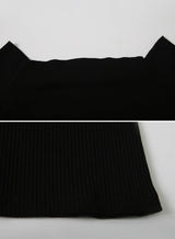 オフショルダースリムリブ半袖Tシャツ (3color)