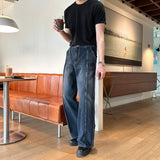 LMN lower incision wide denim pants (2 colors)