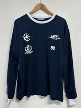 HIP TWO LINE NUMBERING LONG SLEEVE T-SHIRT💙🤍🖤3COLOR