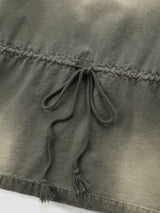 Washed High-Neck Field Jacket_Khaki