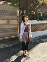 Loen Patchwork Slip Dress (2color)