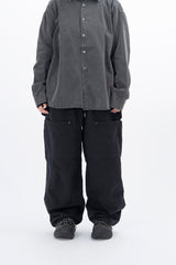 Pent Double Knee Cover Wide Balloon Pants