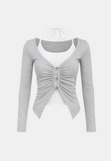 Nevia Shirring Cardigan Set