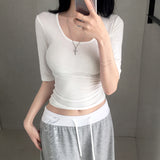ヘルティ スクエア5分袖Tシャツ