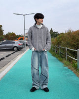 ノティニットフーディージップアップ(Blue)