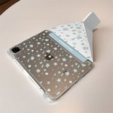 ブルー チェック スター ポイント デタッチャブル スマート iPad ケース