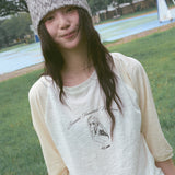 Bonnie Two Tone Slub Raglan Tee (ivory/cream)