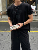[SET] US Vintage Ringer Short-Sleeve T-Shirt + Valen Cut-Line Track Nylon Pants