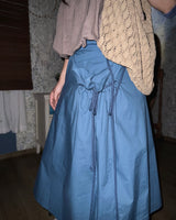 (3color) Shirring Wrap Pocket Long Skirt